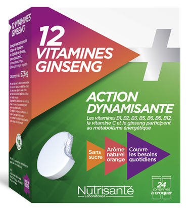 12 Vitamines + Ginseng 24 comprimés