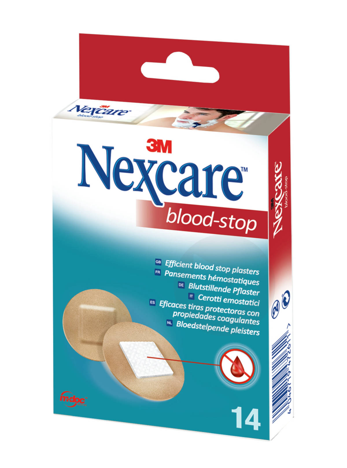Nexcare Blood-Stop Pansement hémostatique rond couleur chair x14
