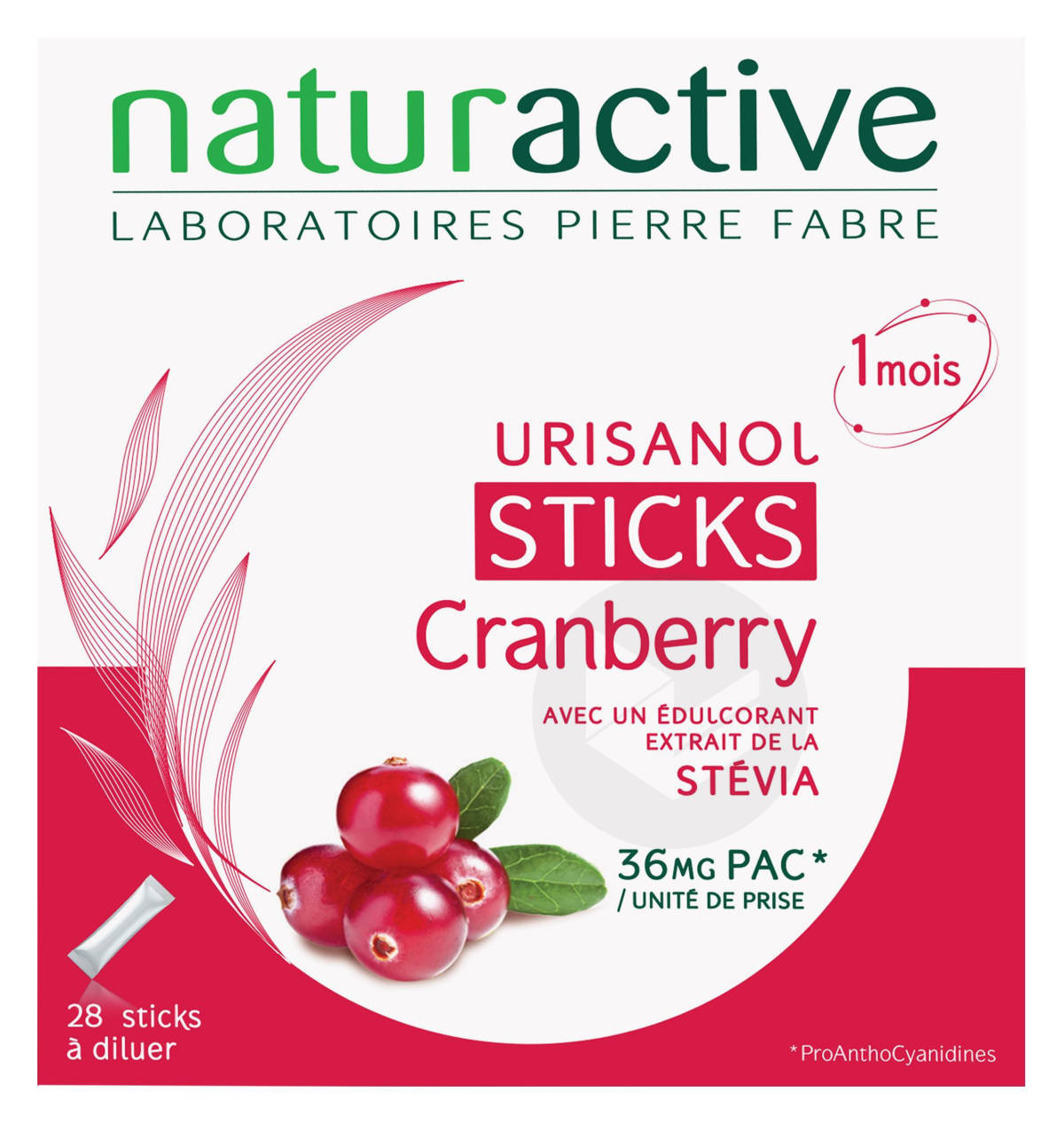 Urisanol Cranberry Stévia 28 Sticks
