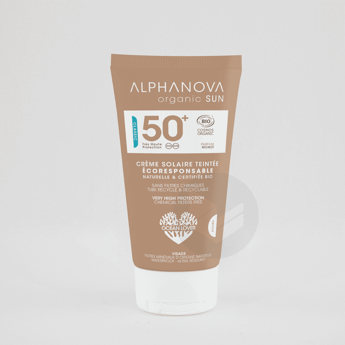 Crème solaire teintée medium certifiée bio SPF50+ 50g