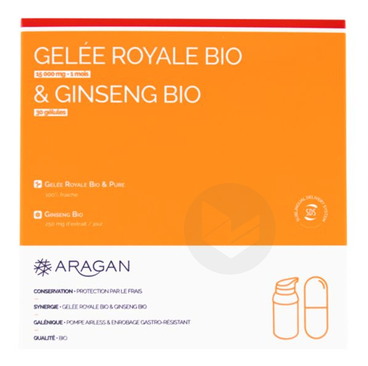 Gelée royale & ginseng bio 15000 mg flacon pompe airless + comprimés