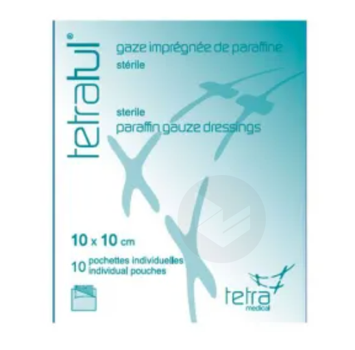 TETRATUL Pans stérile gras 10x10cm B/10