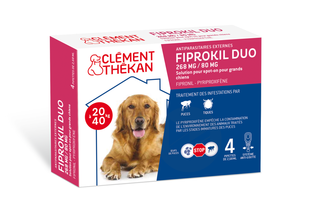Fiprokil Duo 268mg/80mg Spot-On Grand Chien 4x2,68ml