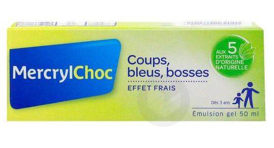 Mercryl choc Gel Effet Frais Soin Coups Bosses Bleus 50ml