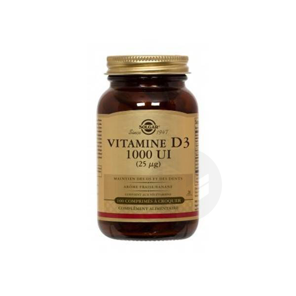Vitamine D3 1000UI 100 comprimés à croquer