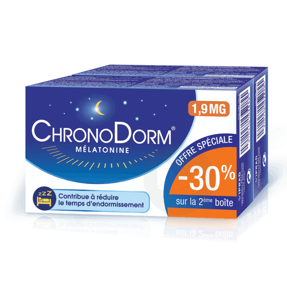 ChronoDorm Mélatonine 1,9 mg 2x30 comprimés