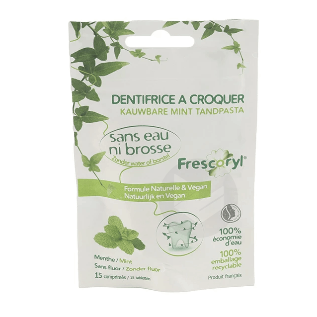 Frescoryl Nature Dentifrice à Croquer Parfum Menthe 15 Comprimés