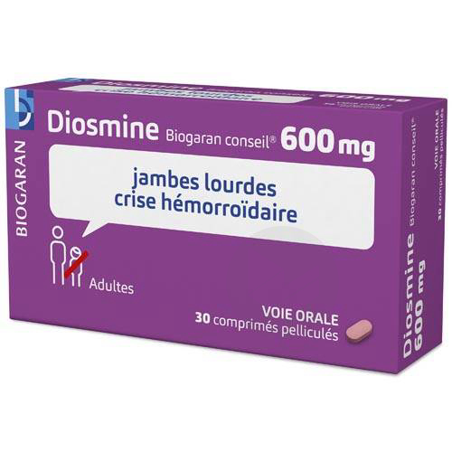 DIOSMINE BIOGARAN CONSEIL 600 mg Comprimé pelliculé (2 plaquettes de 15)